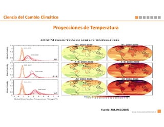Ciencia del Cambio Climático

                         Proyecciones de Temperatura




                                [Figura spm -5 ]




                                            Fuente: AR4, IPCC (2007)
                                                                       www.innovacionambiental.cl
 