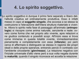 2. La filosofia della natura. Il contrasto e l'unità oppositiva che si svolge prima attraverso la natura che è nella ragione –  spirito soggettivo  – e poi attraverso la ragione di questa natura –  spirito oggettivo  – definisce e determina lo spazio dialettico di un'unità superiore, che li unisce entrambi: lo  spirito assoluto .  