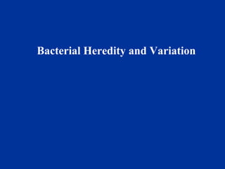 Bacterial Heredity and Variation
 
