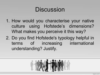 Hofstede's cultural dimensions