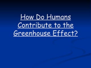 How Do Humans Contribute to the Greenhouse Effect? 