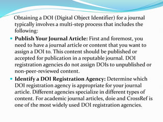 how to get doi number for journal articles | PPT