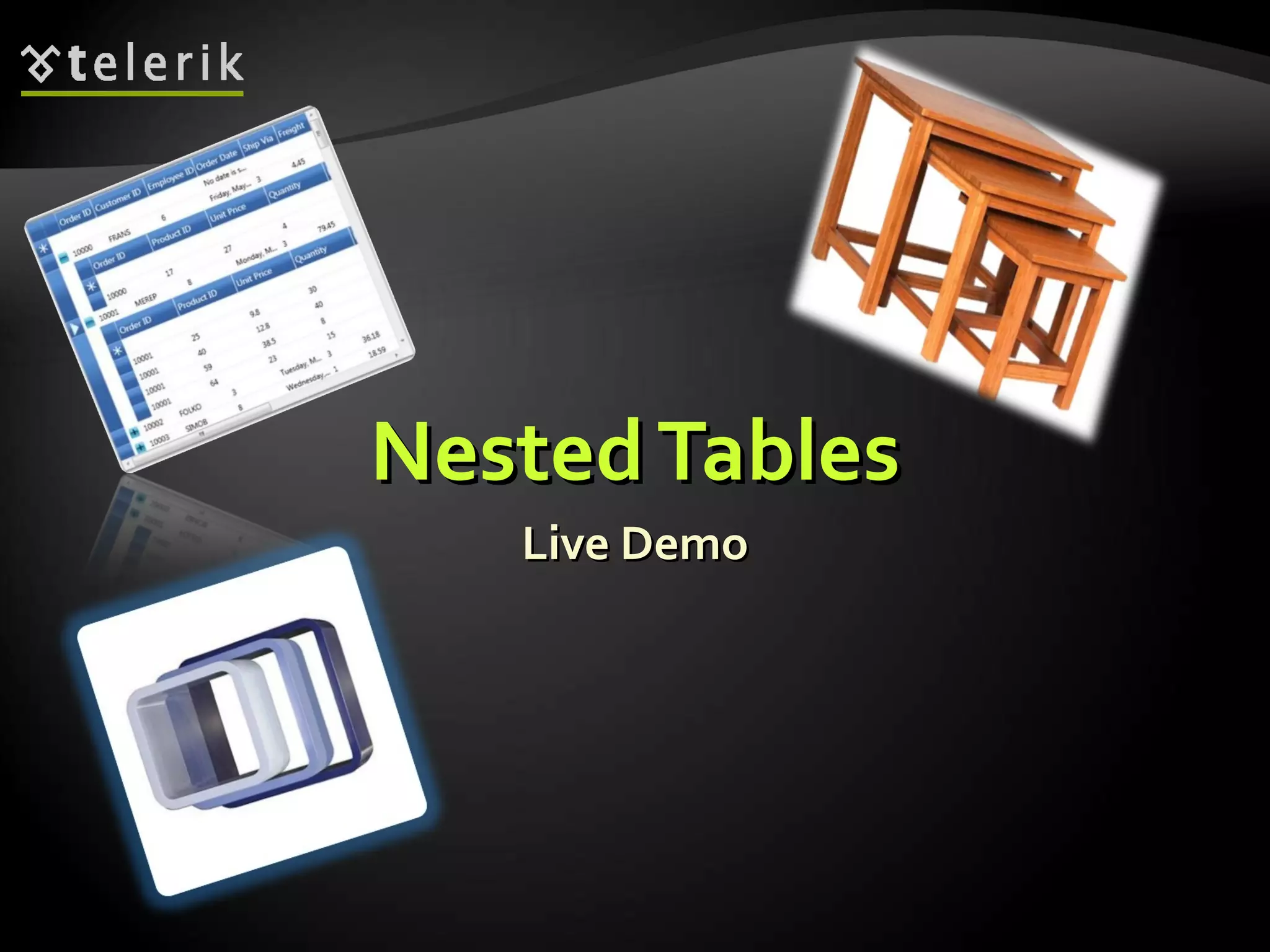 Nested Tables Live Demo 