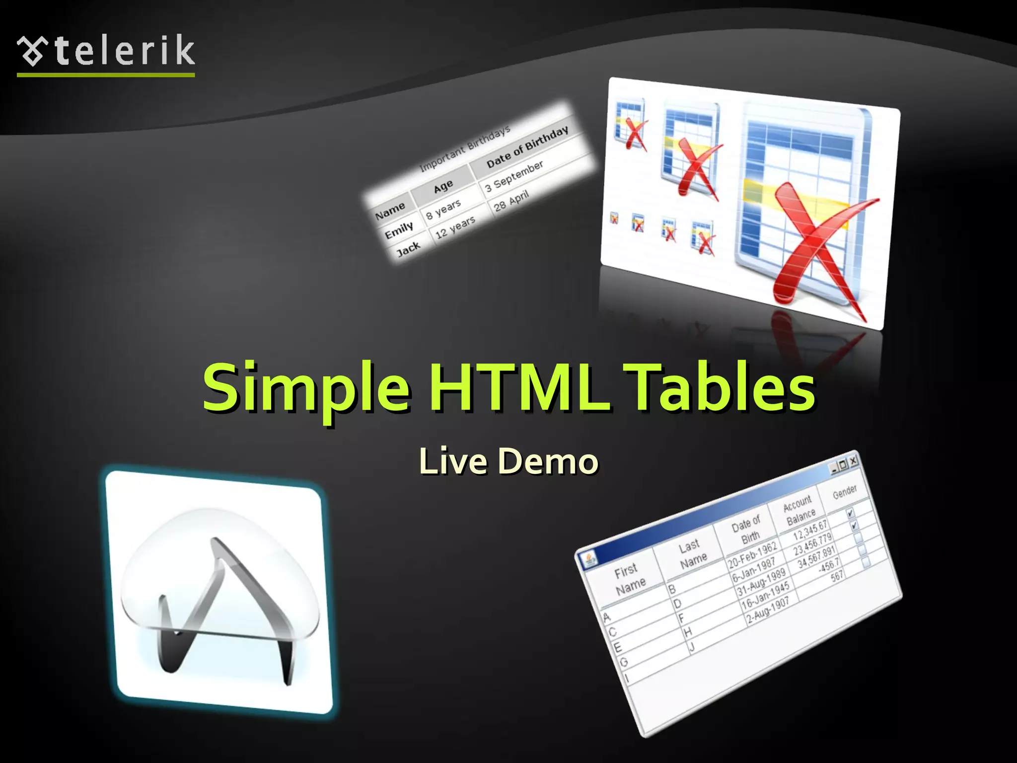 Simple HTML Tables Live Demo 