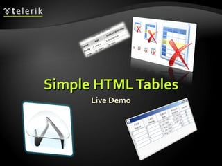 Simple HTML Tables Live Demo 