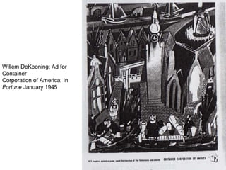 Willem DeKooning; Ad for
Container
Corporation of America; In
Fortune January 1945
 