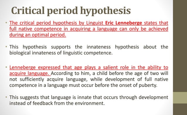 innateness hypothesis meaning in english