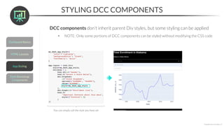 STYLING DCC COMPONENTS
*Copyright Maven Analytics, LLC
DCC components don’t inherit parent Div styles, but some styling can be applied
• NOTE: Only some portions of DCC components can be styled without modifying the CSS code
You can simply call the style you have set
 