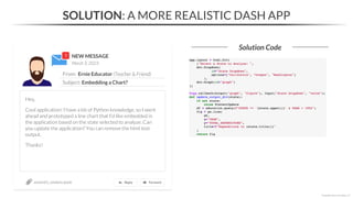 NEW MESSAGE
From: Ernie Educator (Teacher & Friend)
Subject: Embedding a Chart?
March 3, 2023
SOLUTION: A MORE REALISTIC DASH APP
Solution Code
section01_solutions.ipynb
*Copyright Maven Analytics, LLC
Hey,
Cool application! I have a bit of Python knowledge, so I went
ahead and prototyped a line chart that I’d like embedded in
the application based on the state selected to analyze. Can
you update the application? You can remove the html text
output.
Thanks!
 
