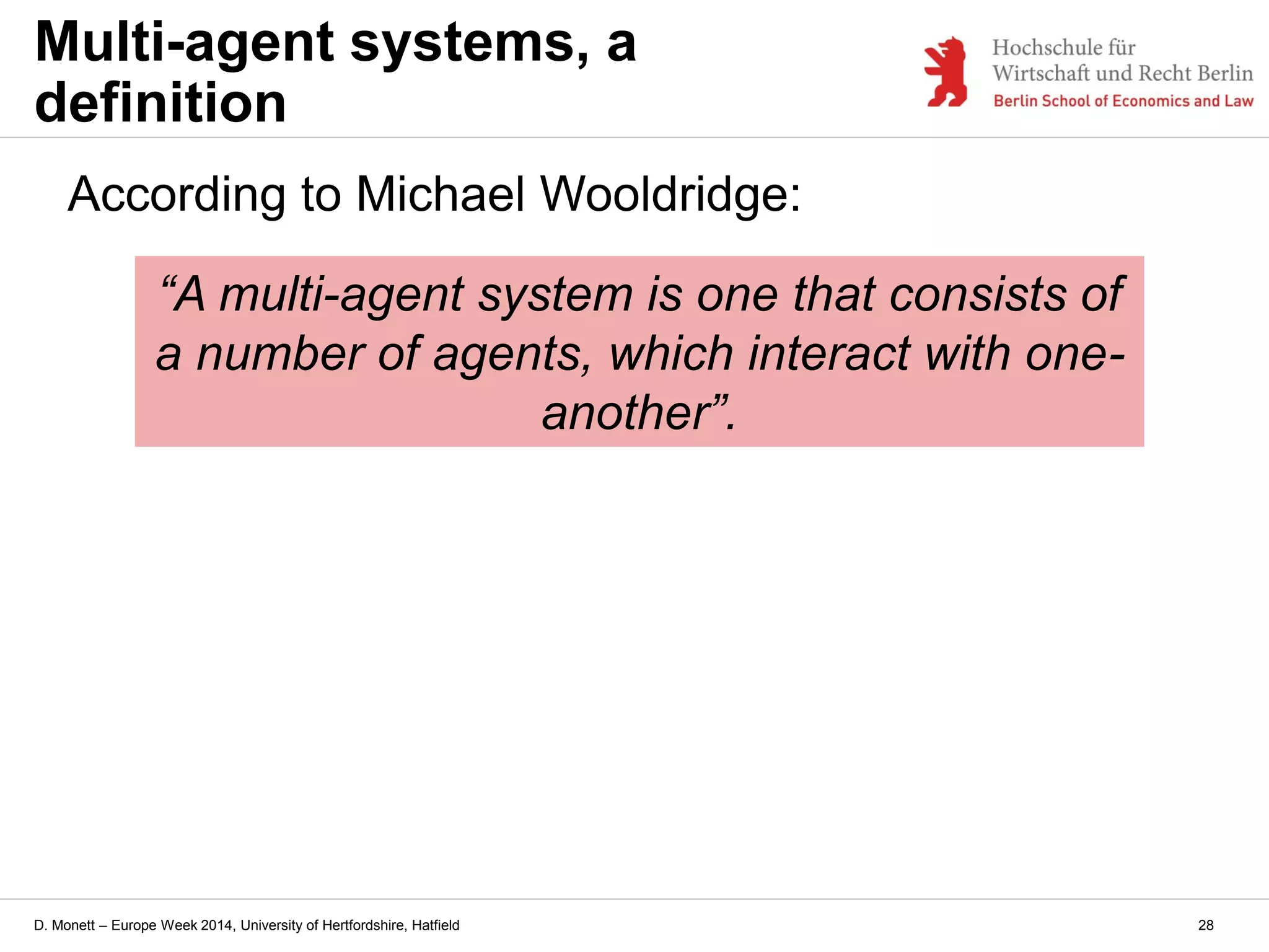 Introduction to Agents and Multi-agent Systems (lecture slides) | PDF