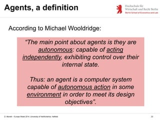 Introduction to Agents and Multi-agent Systems (lecture slides) | PPT