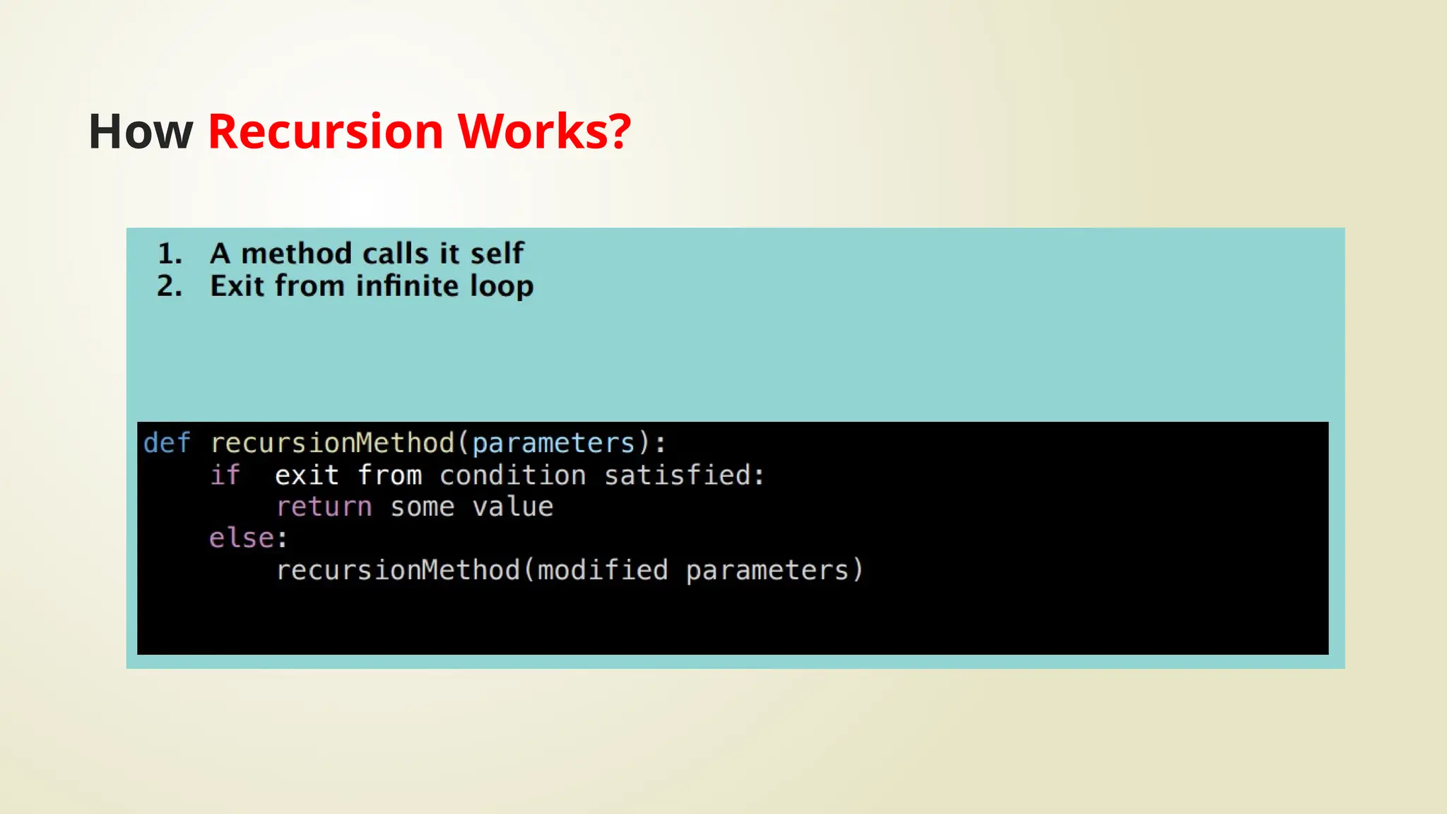 How Recursion Works?
 