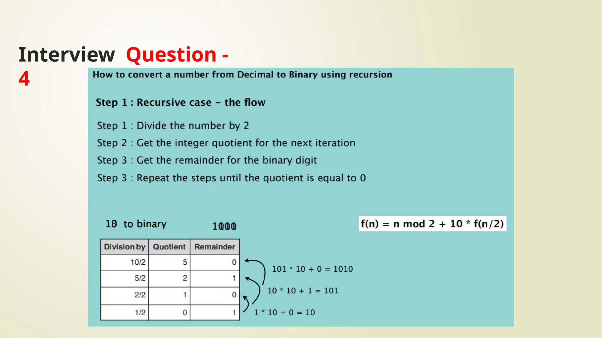 Interview Question -
4
 