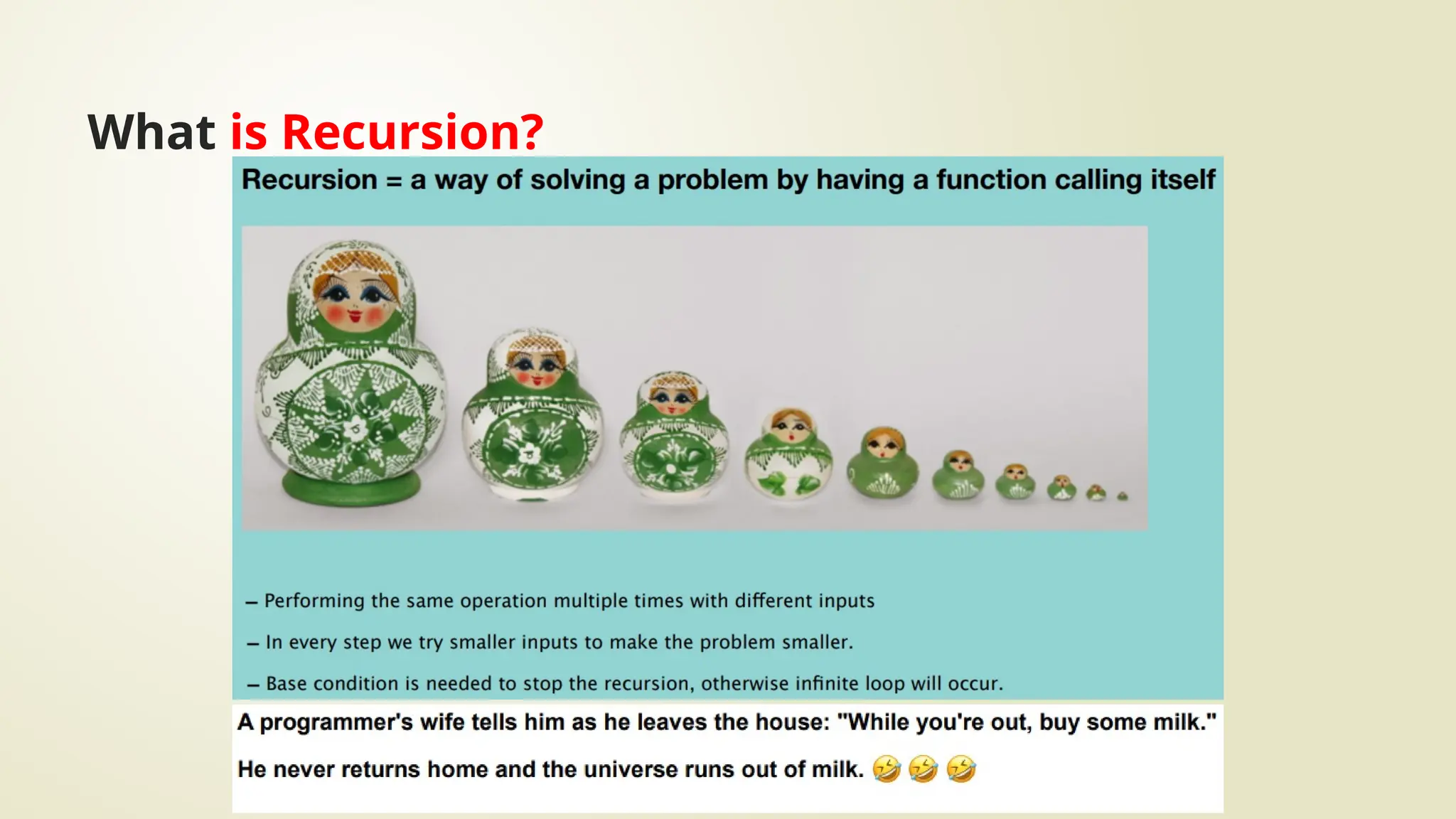 What is Recursion?
 