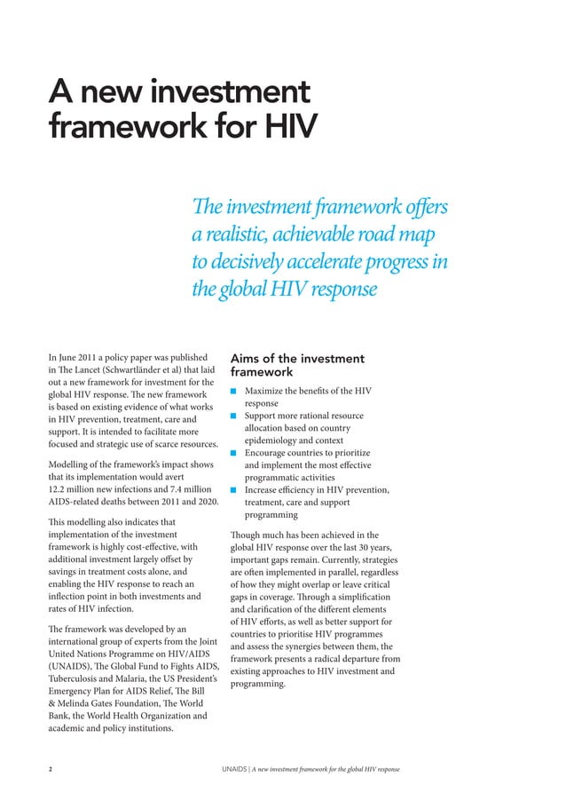 3 investmentframeworksummaryunaidsissuesbrief PDF