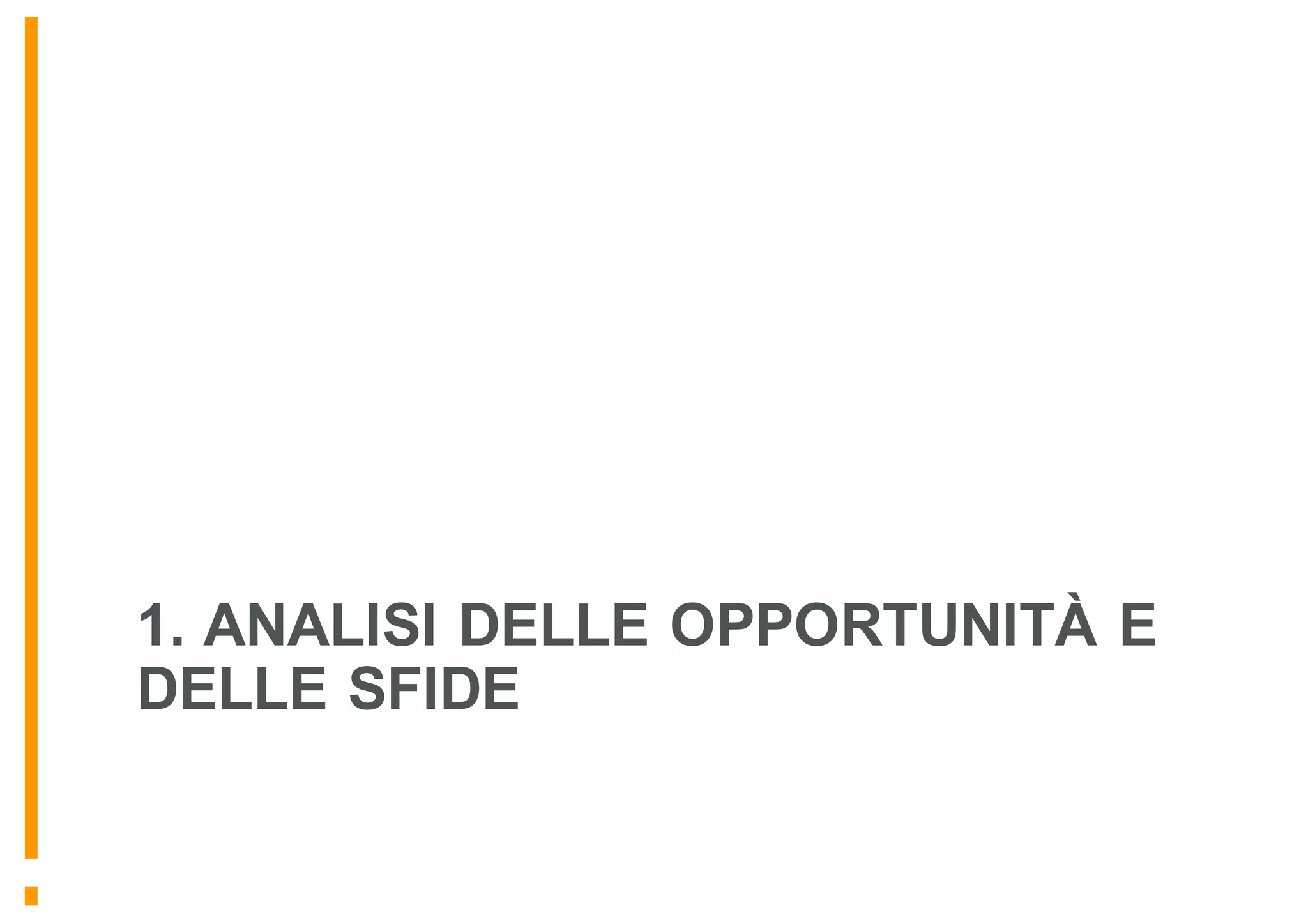 1. ANALISI DELLE OPPORTUNITÀ E
DELLE SFIDE
 