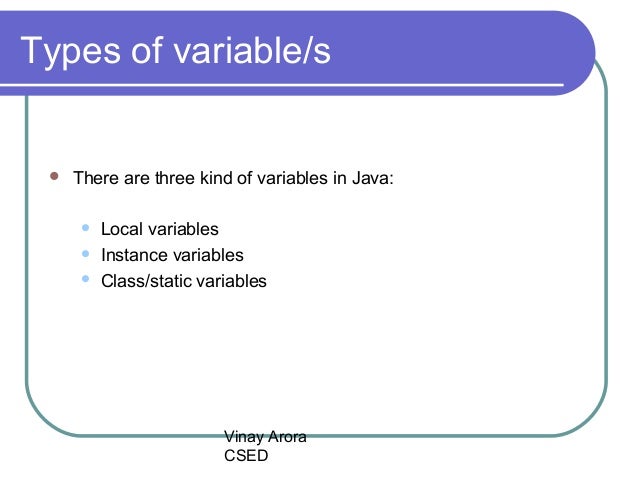 3 java - variable type