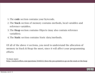 public static void main(String[] args){
	 	
	 	 double a =3,b=4,sol;
	 	 System.out.println("nThis is the LinearEquationSolver
main( )n");
	 	
	 	 LinearEquationSolver ll = new LinearEquationSolver(a,b);
	 	 sol=ll.getSolution();
	 	 System.out.println("The solution of "+a+" x + "+b+" 
== 0 is: x = "+sol);
	 	 System.out.println("nEnd of Computationn");
	 	
	 }
A look to the main( ):
This command makes access the solution (otherwise private of the class).
Sometimes this kind of method is called “a getter”.
R. Rigon
Code inspection
Wednesday, September 4, 13
 