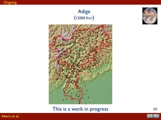 !68
based on the NewAge modelling at subbasin scale, and GRACE grid resolution of 10
. Due
to the possible high leakage error introduced at high spatial resolution (Swenson and
Wahr, 2006), statistical comparison at subbasin level is not performed. However, focusing
on maps of the sample months, some level of similar spatial and temporal pattern is
revealed (ﬁgure 7.12).
−100
0
100
200
2004 2005 2006 2007 2008 2009 2010
Date
TWSC(mm/month)
NewAge
GRACE
Correlation = 0.84
Figure 7.11: Comparison between basin scale NewAge ds/dt and GRACE TWSC from
2004-2009 at monthly time step.
7.5.2 Water budget closure
The water budget components (J, ET, Q, ds/dt) of 402 subbasin of UBN is simulated for
duration of 1994-2009 at daily time series. Figure 7.13 is long term monthly mean water
JGrassNewAGE—GRACE comparison
Abera et al.
Storage variations
Aberaetal,inreview,2016c
 