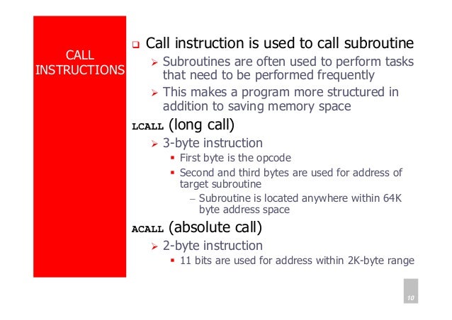 3 jump, loop and call instructions