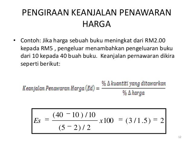 3 keanjalan permintaan dan penawaran