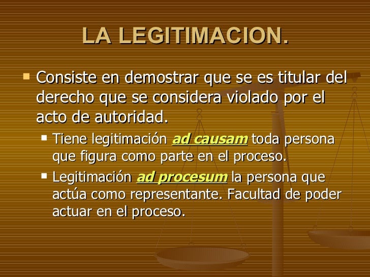 Que Es La Legitimacion Ad Causam