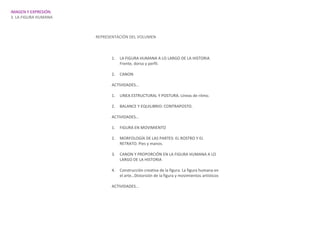 IMAGEN Y EXPRESIÓN.
3. LA FIGURA HUMANA



                      REPRESENTACIÓN DEL VOLUMEN



                           ...