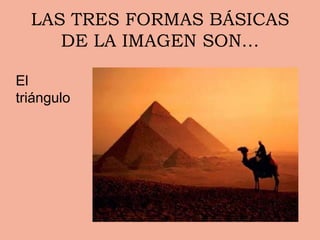 LAS TRES FORMAS BÁSICAS DE LA IMAGEN SON…El triángulo