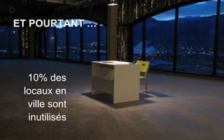 ET POURTANT …
ET POURTANT …
10% des
locaux en
ville sont
inutilisés
 