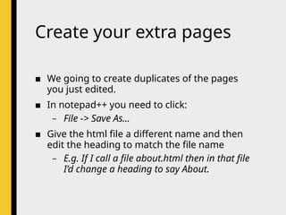 PAGES AND LAYOUT IN HTML PRESENTATION FOR YEAR 11 | PPTX