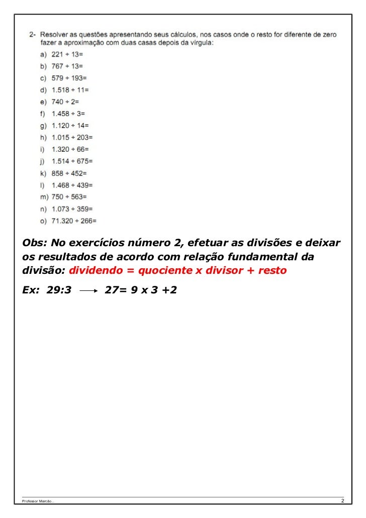 Problemas De Multiplicação E Divisão 6 Ano Com Gabarito