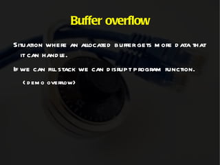 Computer memory basics Endianness: Byte order when storing multibyte data in memory. 