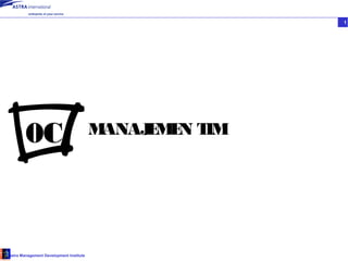 Astra Management Development Institute
1
MANAJEMEN TIM0C
 