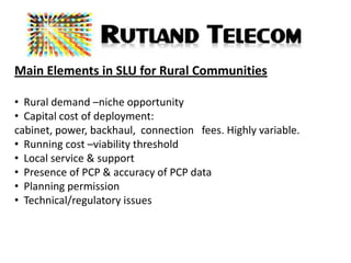   LLU  Telecoms Consultancy  - Mark Melluish