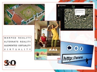 METAVERSEWARPED REALITYALTERNATE REALITYAUGMENTED VIRTUALITYVIRTUALITY
