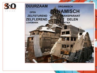 DUURZAAM               ORGANISCH      OPEN                        DYNAMISCH  ZELFSTUREND                 TRANSPARANTZELFLEREND                      DELENLOVEMARK                              AUTHENTIEKDESIGN
