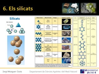 Silicats
Sergi Meseguer Costa Departament de Ciències Agràries i del Medi Natural
 