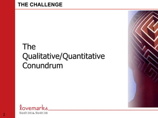 The   Qualitative/Quantitative   Conundrum 2 THE CHALLENGE 
