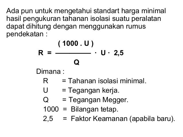 Rumus Megger Test: Cara Mudah Menghitung Tegangan dan Resistansi Insulation Listrik Rumus Megger Test: Cara Mudah Menghitung Tegangan dan Resistansi Insulation Listrik
