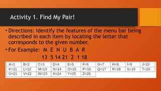 Menu Bar Computer Science 1 Advanced subject | PPTX