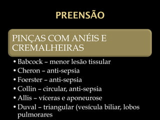 Agulhas
Três partes:
•Ponta
•Corpo
•Fundo ou olho
 