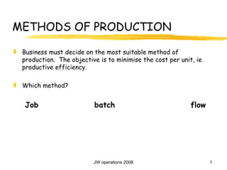 METHODS OF PRODUCTION ,[object Object],[object Object],[object Object]