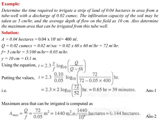 Methods Of Irrigation