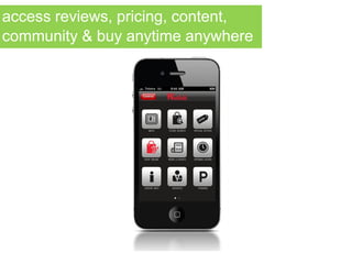 access reviews, pricing, content,
community & buy anytime anywhere
 