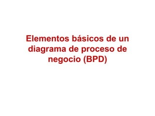 Elementos básicos de un
diagrama de proceso de
negocio (BPD)
 
