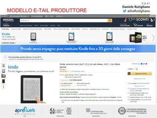 9 di 41
MODELLO E-TAIL PRODUTTORE
1) I clienti (consumatori finali) vedono i prodotti nel nostro sito web,
acquistano i prodotti, pagando.
2) Noi spediamo la merce ordinata.
Spiegazione
 