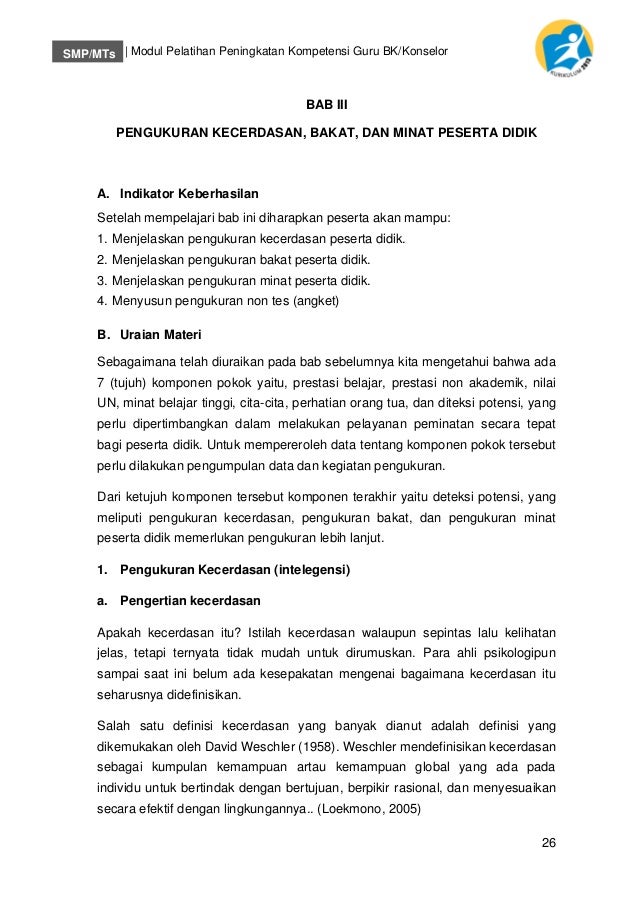 Modul Pengukuran Peminatan Peserta Didik
