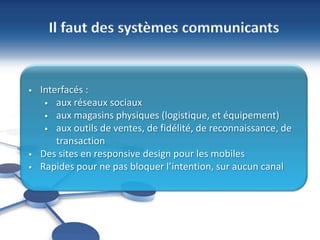 19
©NBS System
Sécurité – Hébergement - Infogérance
www.nbs-system.com •1
9
Il faut des systèmes communicants
• Interfacés :
• aux réseaux sociaux
• aux magasins physiques (logistique, et équipement)
• aux outils de ventes, de fidélité, de reconnaissance, de
transaction
• Des sites en responsive design pour les mobiles
• Rapides pour ne pas bloquer l’intention, sur aucun canal
 