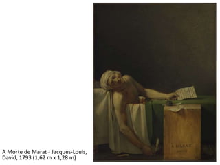 A Morte de Marat - Jacques-Louis,
David, 1793 (1,62 m x 1,28 m)
 