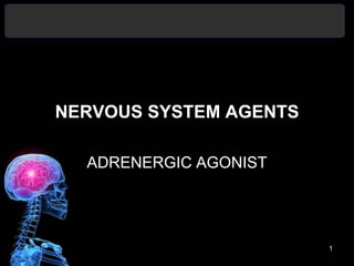 NERVOUS SYSTEM AGENTS

  ADRENERGIC AGONIST




                        1
 